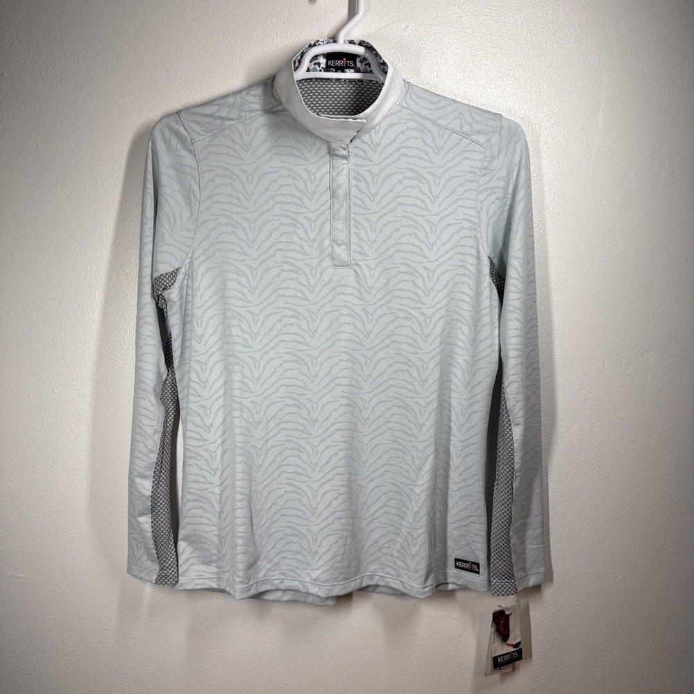 Kerrits NWT Women XL Seafoam Show Ready Equestrian Long Sleeve UPF Sun Shirt - Picture 7 of 14